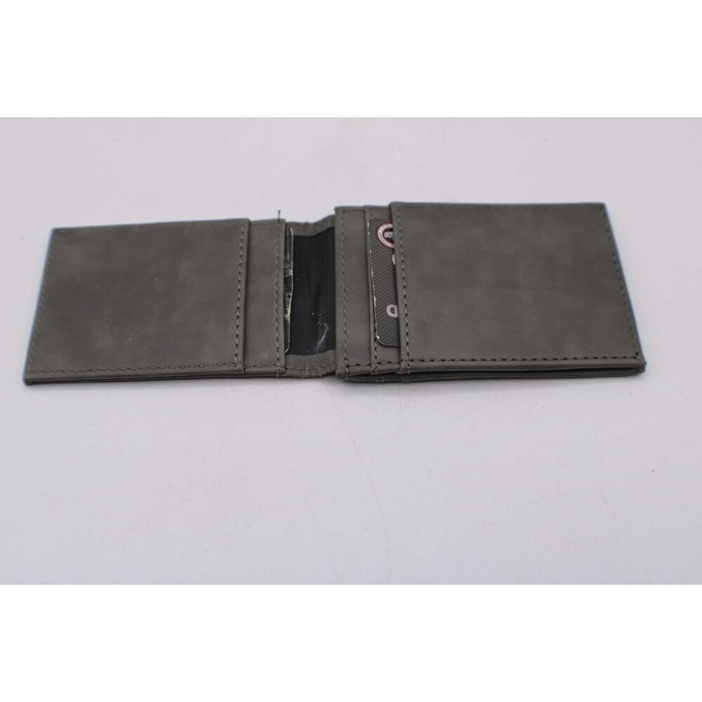 Auburn University Tigers Front Pocket Wallet Bi Fold Faux Leather Gray Black New - Picture 3 of 9